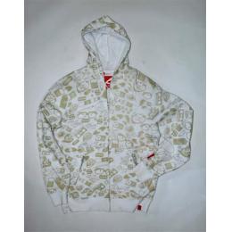 Mikina és MONOGRAM MNS ZIP HOOD FLEECE - white