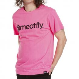 Tričko Meatfly Logo 2023 Neon Pink