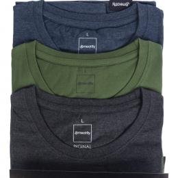 Trička Meatfly Basic Multipack 2024 Charcoal Heather/Olive/Navy Heather
