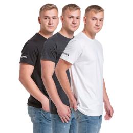 Trička Meatfly Basic Multipack 2024 Black/Charcoal Heather/White