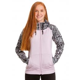 dámská technická mikina Meatfly Alisha Hoodie 21/22 Dancing White/Powder Pink