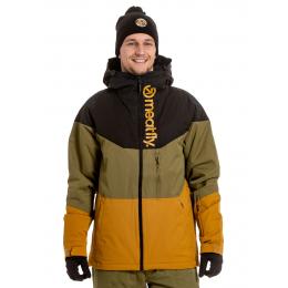 Pánská SNB & SKI bunda Meatfly Hoax Premium 21/22 Black/Green Leaves/Wood