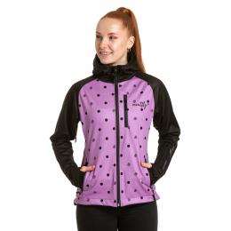 Dámská jarní softshell bunda Meatfly Zaja 2022 Purple Dots