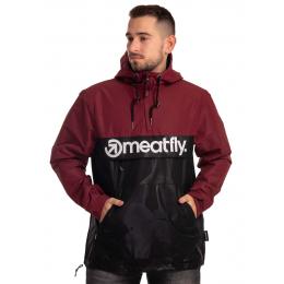 Pánská jarní street bunda Meatfly Garen 2022 Wine/Shade Black Emboss