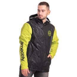 Pánská podzimní street bunda Meatfly Finn 2022 Lime/Shade Black Emboss