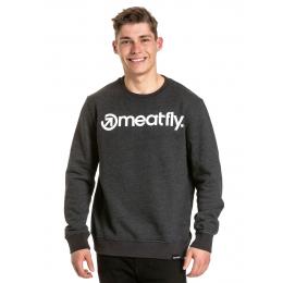 Pánská mikina Meatfly MF Logo Crewneck 2022 Charcoal Heather