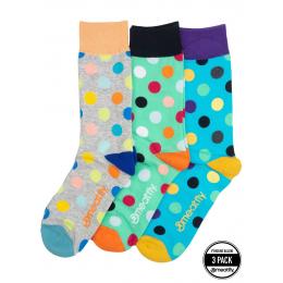 Ponožky Meatfly Lexy Triple Pack 2023 Grey Dots