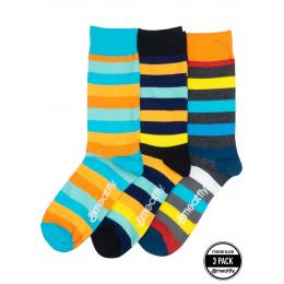 Ponožky Meatfly Lexy Triple Pack 2023 Orange Stripes