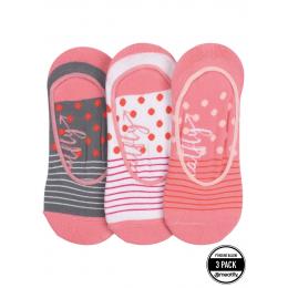 Ponožky Meatfly Low Socks Triple Pack 2022 Pink Stripe