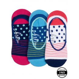 Ponožky Meatfly Low Socks Triple Pack 2022 Red Stripe