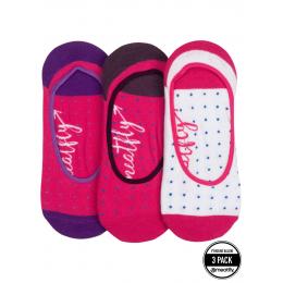 Ponožky Meatfly Low Socks Triple Pack 2022 Fuchsia Dots