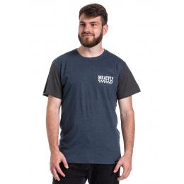 Tričko Meatfly Racing 2022 Navy Heather/Charcoal Heather