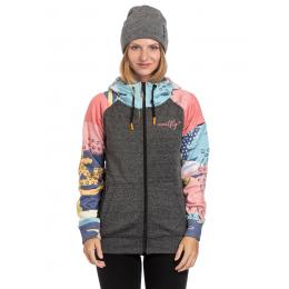 dámská mikina Meatfly Alisha Technical Hoodie 2022 Pastel Splash, Grey Heather