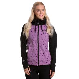 dámská technická mikina Meatfly Alisha Technical Hoodie 2022 Purple Dots/Black