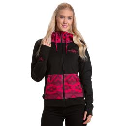 dámská technická mikina Meatfly Alisha Technical Hoodie 2022 Red Navajo/Black