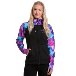 dámská technická mikina Meatfly Alisha Technical Hoodie 2022 Purple Aquarel/Black