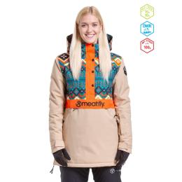 dámská zimní bunda na lyže/snowboard Meatfly Aiko Jacket 23/24 Latte/Jones Petrol