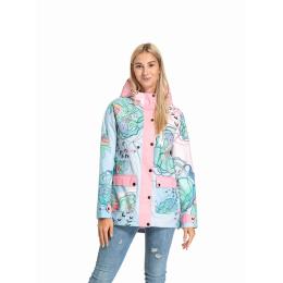 Dámská street bunda Meatfly Xita 202 5 Mint Flowers