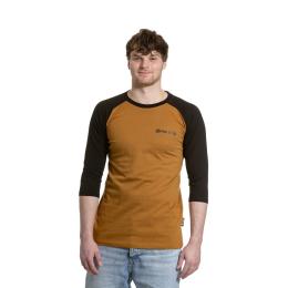 Pánské tričko s 3/4 rukávem Meatfly Reagan 2025 Gold Brown/Black