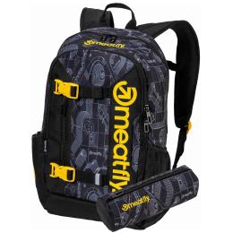 Batoh Meatfly Basejumper 26/27 Blueprint Black 22L