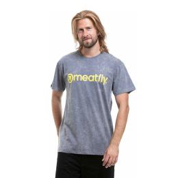 Pánské tričko Meatfly MF Logo 26/27 Pewter Acid Wash