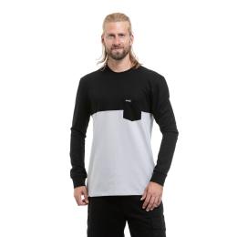 Pánské tričko s dlouhým rukávem Meatfly Harvey 26/27 Black / Quiet Gray