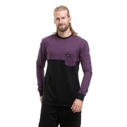 Pánské tričko s dlouhým rukávem Meatfly Harvey 26/27 Deep Purple / Black